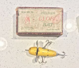 Antique Pflueger Globe Bait Combo Rare Vintage Fishing Lure Box