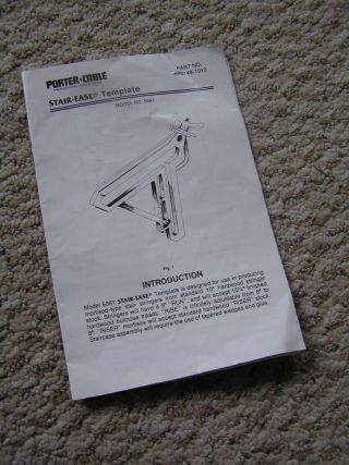 PORTER - CABLE STAIR - EASE ROUTER TEMPLATE 5061,  INSTRUCTION BOOKLET RARE FIND 2