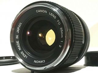 Hyper Rare " O " [exc,  5] Canon Fd 35mm F/2 Wide Angle Radioactive Lens From Japan