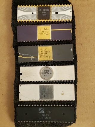 Vintage 6 Computer Chips Zilog Nec 8080 A Ami Rca Rare 40 Pin Cpu