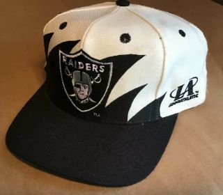Vintage Nfl Los Angeles Raiders Sharktooth Snapback Hat 80s Logo Athletic Rare