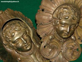 3 Rare antique bronze billiard pocket corner – Cherub 2