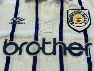 Manchester City Vintage Third Kit Football Shirt 1993/95 Rare VGC Liam Gallagher 3