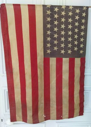 Antique 46 Star American Flag,  C.  1908 - 1912,  Rare,  Hard To Find,  32 " X 24 "