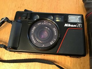 1980’s Nikon L35 AF Film Camera,  Point And Shoot,  With Case,  Rare,  HTF,  EUC 3