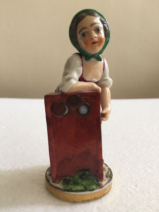 Niderviller Porcelain Rare Figure Of A Street Vendor Woman With Peepshow C1800