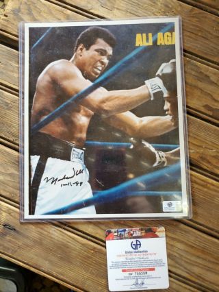 Muhammad Ali Signed 8x10 Ga Certification With Full Autograph Rare & Inscription