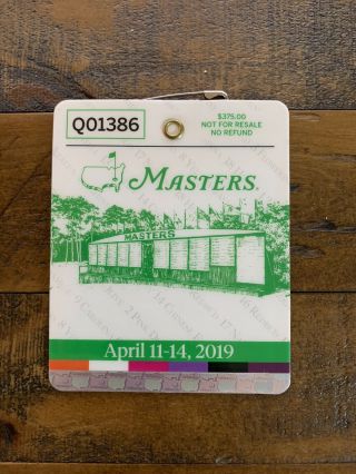 2019 MASTERS BADGE TICKET AUGUSTA NATIONAL GOLF PGA TIGER WOODS WINS 5TH RARE 2
