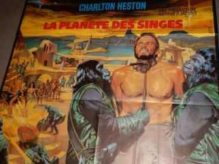 Rare Large 46x61 French Movie Poster Planet Of The Apes - Charlton Heston