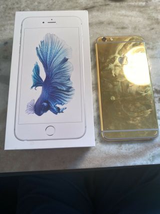 Apple Iphone 6s Plus - 128gb - Real Gold 24k (at&t) A1634 Rare And Custom Iphone
