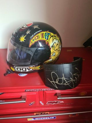 Valentino Rossi Signed Motogp Tyre And Rare Helmet