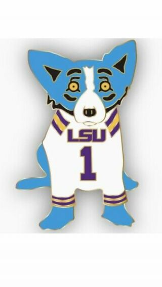 George Rodrigue Blue Dog Lsu 1 Jersey Lapel Pin. ,  Rare,  Authentic.