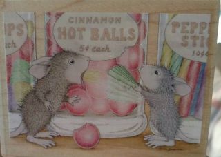 House Mouse,  Great Balls Of Fire,  Rare,  Colorful,  Stampabilities,  C55,  Rubber,  Wood