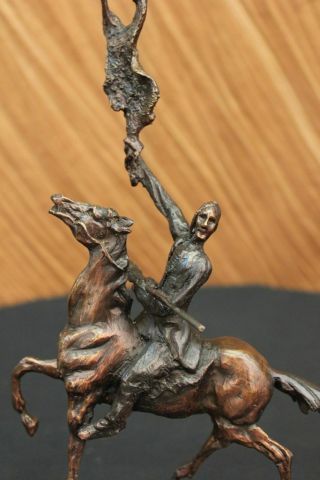 Frederic Remington The Buffalo Signal Bronze Statue Rare Collectible Figurine NR 2