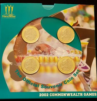 Rare 2002 Commonwealth Games £2 Pounds 4 Coins Brilliant Uncirculated Pack
