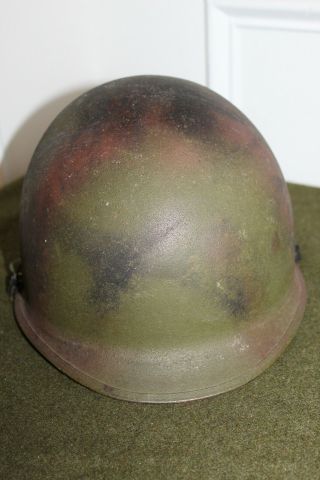 Rare Vietnam War U.  S.  Army Camo Painted M1 Helmet Shell W/straps,  Named