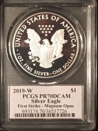 2019 - W Pcgs Pr70 Dcam Silver Eagle First Strike Magnum Opus Rare Only 1 Of 500