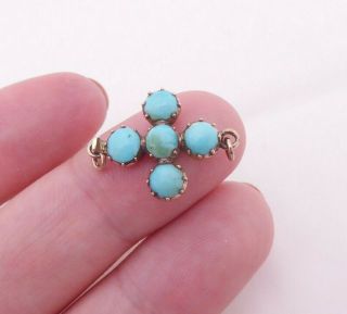 9ct Rose Gold Turquoise Clasp For Bracelet/ Necklace Rare Georgian 18th Century
