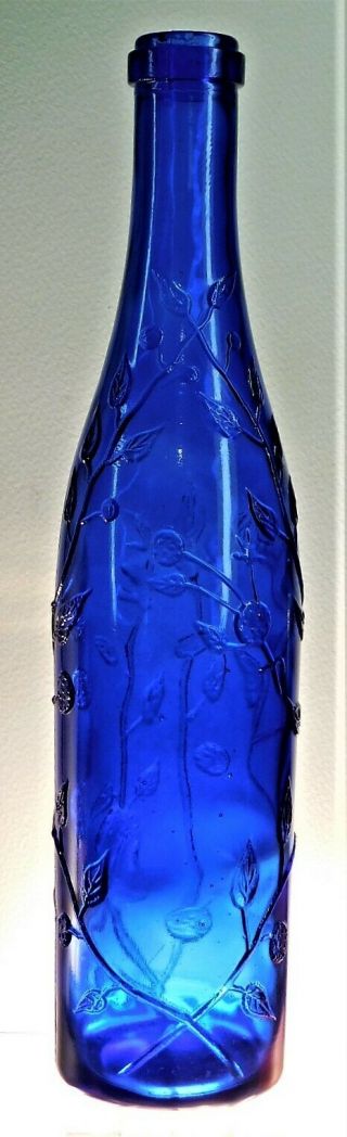 A.  A.  A.  Antique Bottle Cobalt Blue L.  Rose Lime Cordial Rare Old Bottle 1940 