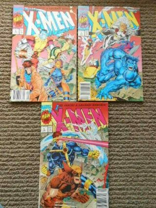 X - Men 1 X 3 Different Covers - All Are Rare Australian Price Variants 1991