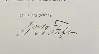 President William H.  Taft Signed 1918 Typed Letter Autographed JSA LOA RARE 2