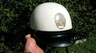 Vintage Rare Los Angeles Police Department Lapd " Police Man " Duty Helmet & Bag