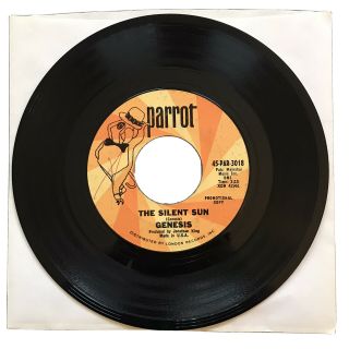 Genesis “the Silent Sun” Parrot 45 - Par - 301 Promo Ex Peter Gabriel Rare Psych