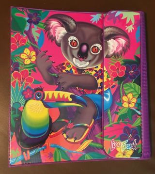 Rare Vintage 1990s Lisa Frank Tropical Koala Bear Trapper Keeper Binder