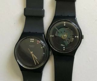 Rare Swatch Watch Pair.  Limelight And Limelight 2 With Gemstones Christmas 1985