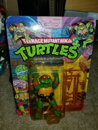 Vintage Teenage Mutant Ninja Turtles Tmnt 1988 Raphael 10 Back Moc Unpunched