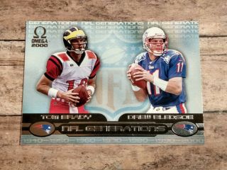 Tom Brady Rookie Card 2000 Pacific Omega Rare Nfl Generations Drew Bledsoe $400,