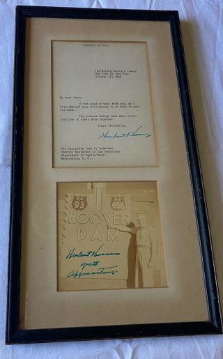 Herbert Hoover - Typed Letter Signed October 15,  1956 (rare)