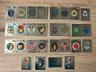 World Cup Italia 90 Full Set Of 28 Badges Panini Wm Wc 1990 Mega Rare Recovered