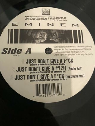 Eminem Slim Shady EP Just Dont Give A Indie Vinyl 12” Rare 2