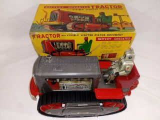 Rare 1956 Nomura Robot Tractor Bulldozer - Complete W/original Box
