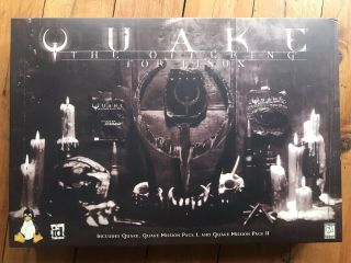 Quake The Offering Linux Edition Big Box Rare Collector Mission Pack 1 2