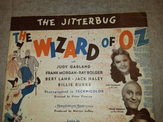 WIZARD OF OZ JITTERBUG SHEET MUSIC 1939 JUDY GARLAND Rare 2