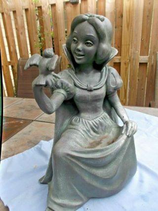 Disney Snow White Bird Feeder 16.  5 " Figurine Garden Statue 14792 Rare