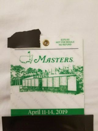 1 - 2019 Masters Golf Badge Tiger Woods Rare Ticket W/ Pin - Ships Now