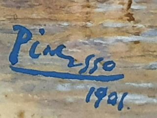 Pablo Picasso Vintage Art Rare 1901 Painting Hand Signed No Print Nr