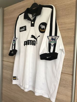 Very Rare Gary Rowett Derby County Home Match Worn Shirt 1997 From Kitman
