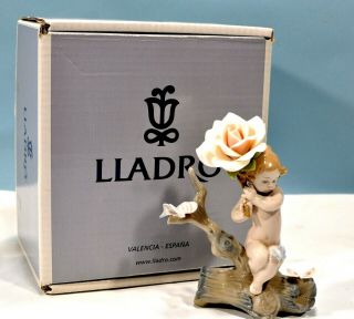 Rare Lladro " Somewhere In The Garden " Figurine 6919 W/box Papers