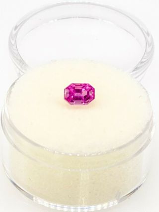 $5000 Certified 1ct Natural No Heat Pink Emerald Cut Sapphire Loose Gem Rare