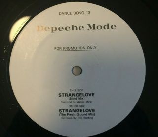 Depeche Mode ‎– Strangelove 12 " Rare 1987 Uk Promo Vinyl Ex / Vg,  Dance Bong 13