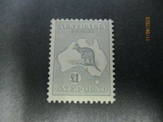 Kangaroo Stamps: £1 Grey C Of A Watermark - Rare - (h424)