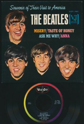 Beatles Very Rare 1964 Vee Jay " Souvenir Of Their Visit To America " Ep Nm