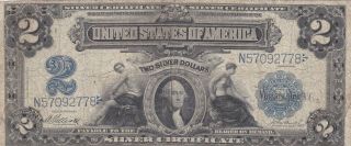 2 Silver Dollars Vg - Fine Banknote From Usa 1899 Pick - 339 Rare