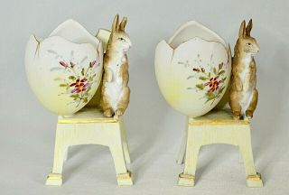 Rare German Bisque Porcelain Figural Vases 