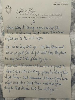 RARE letter from JERRY LEWIS to wife PATTI LEWIS 1954 3