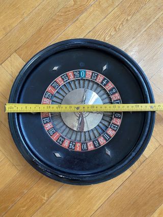 Rare 1920’s J.  A.  L 24 Roulette Table And Felt Made In Paris France.  35cm
